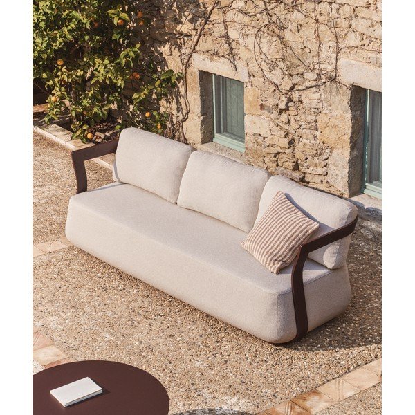 Rjav/bež oblazinjen vrtni kavč Tamaris – Kave Home-image-2