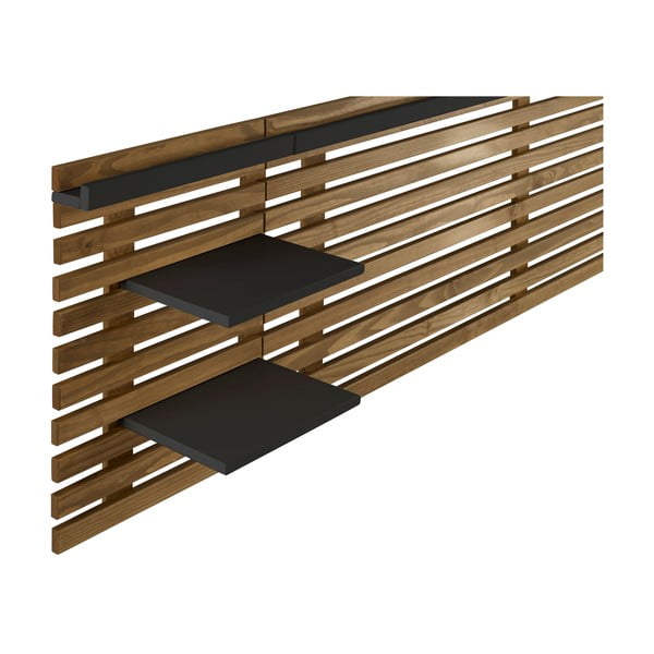 Črno/naravno vzglavje iz masivnega bora 240x62 cm Nidra – Marckeric-image-3