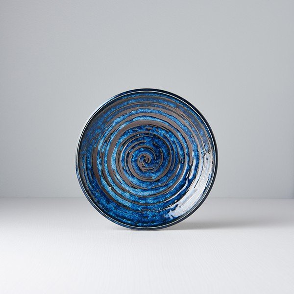 Moder keramičen krožnik MIJ Copper Swirl, ø 20 cm-image-3