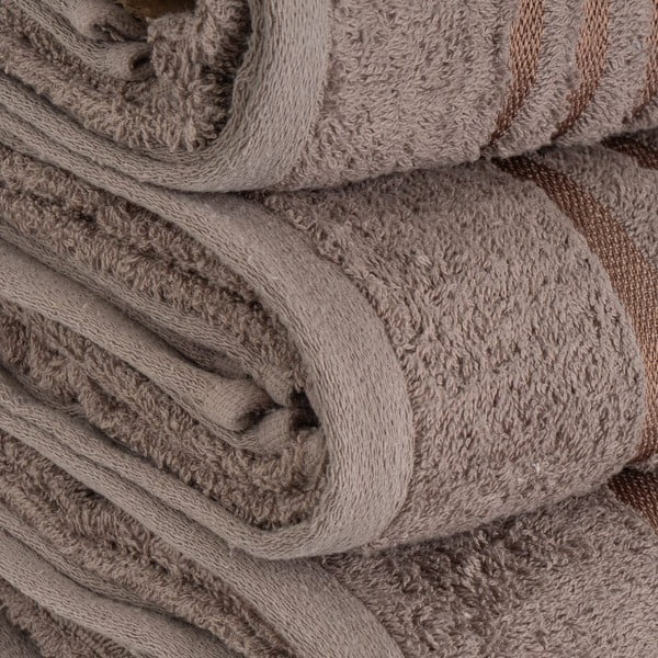 Rjava frotirna bombažna brisača 70x140 cm Simple – Casa Selección-image-3