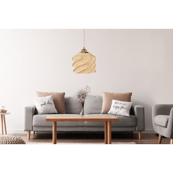 Svetlo rjava viseča svetilka ø 20 cm – Opviq lights-image-1