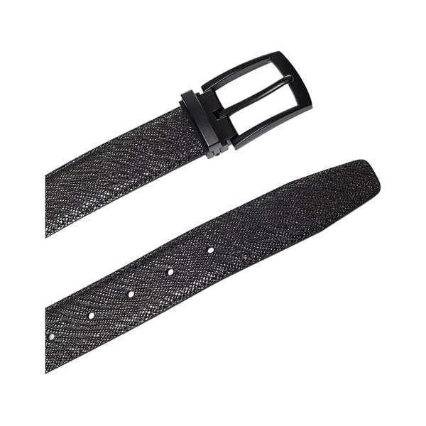 Črn usnjen moški pas Ferruccio Laconi Thor, dolžina 90 cm-image-2