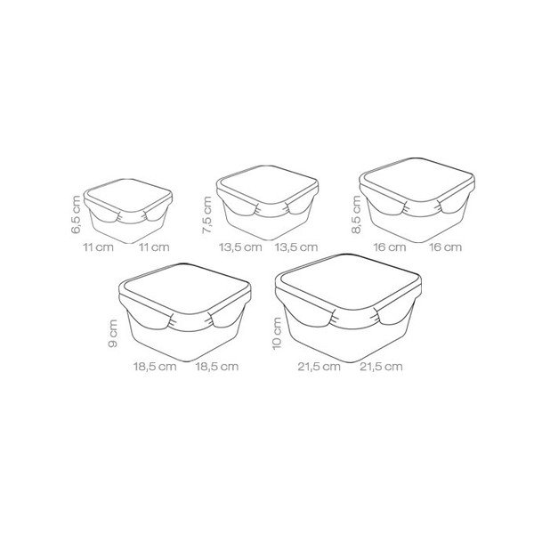 Posode za malico v kompletu 5 kos Freshbox – Tescoma-image-2