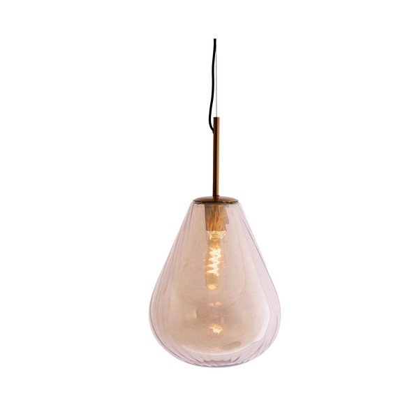 Jantarna viseča svetilka s steklenim senčilom Leona – Light & Living-image-1