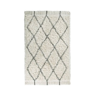 Kremno bela pralna ročno tkana volnena preproga 140x200 cm Berber Soul – Lorena Canals