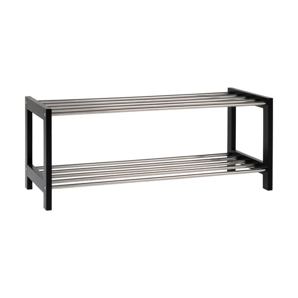 Črno stojalo za čevlje iz topola Padova - House Nordic