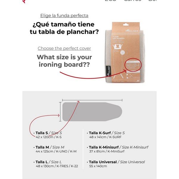 Prevleka za likalno desko 140x55 cm Universal – Rolser-image-1