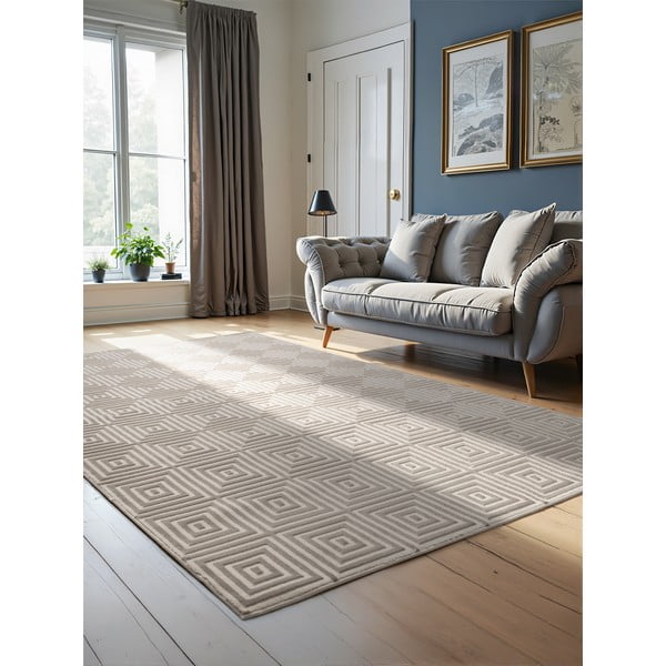 Bež/kremno bela preproga 120x170 cm Perles Tourmaline – Elle Decoration-image-1