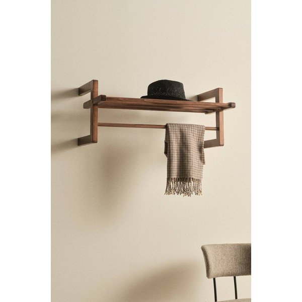 Obešalnik iz masivnega bora v temni naravni barvi 70x30 cm Eddison – Jotex-image-1