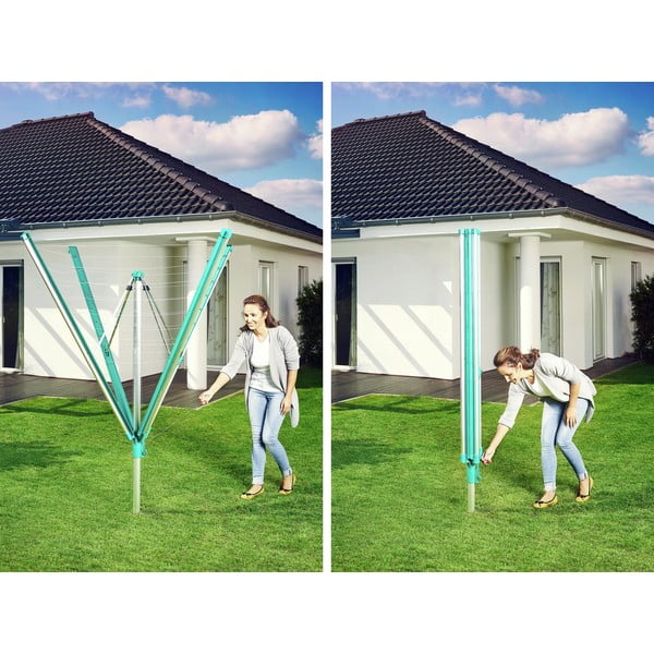 Vrtno stojalo za sušenje perila v srebrni barvi 60 m Linomatic 600 Deluxe Cover – LEIFHEIT-image-3