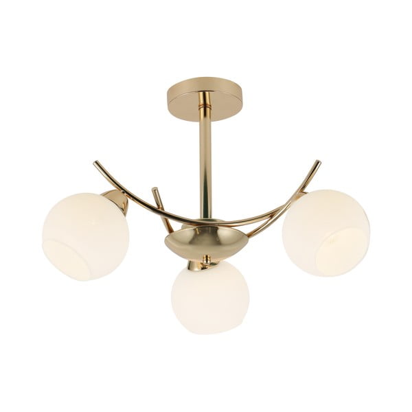 Bela/zlata stropna svetilka s steklenim senčilom 36x52 cm Amos – Candellux Lighting-image-1