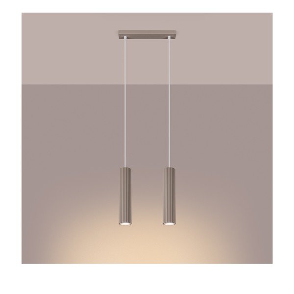 Sivorjava kovinska viseča svetilka Gleam – Sollux-image-1