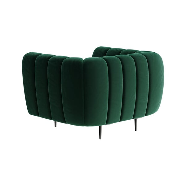 Temno zelen žameten fotelj Ghado Shel-image-3