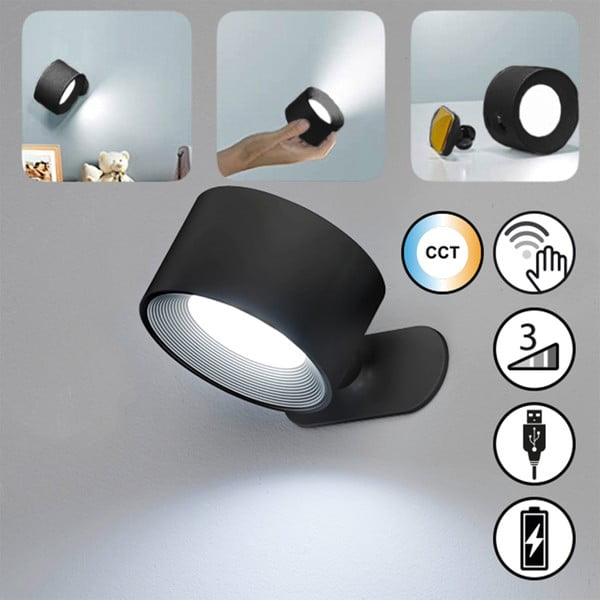 Črna LED stenska svetilka Magnetics – Fischer & Honsel-image-2