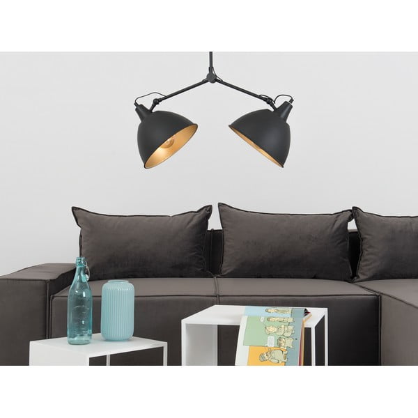 Črno-zlata viseča svetilka s kovinskim senčnikom 104x104 cm Coben - CustomForm-image-4