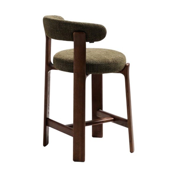 Barski stol iz masivnega jesena v zeleni in temni naravni barvi (višina sedeža 65 cm) Granite – Kave Home-image-4