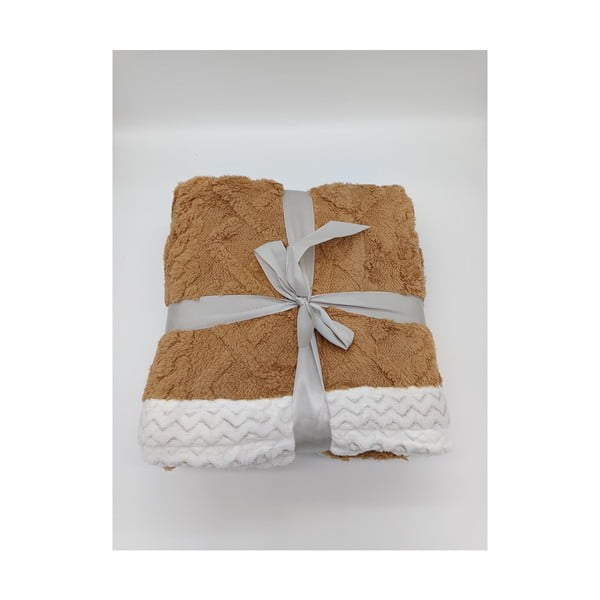 Rjava odeja iz sherpa flisa 150x200 cm Island – My House-image-1