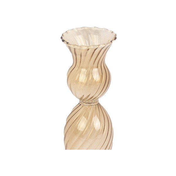 Svetlo rjav steklen svečnik PT LIVING Swirl, višina 17 cm-image-2