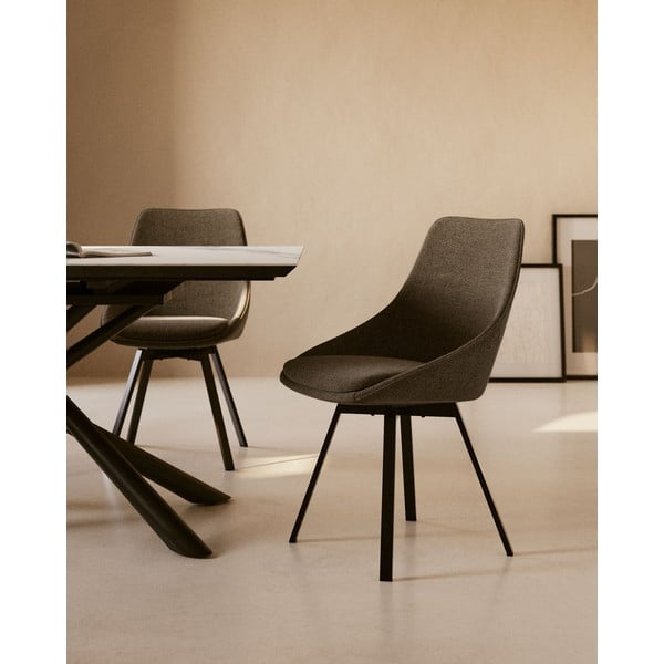 Temno siv jedilni stol Jenna – Kave Home-image-1