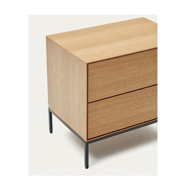 Nočna omarica v hrastovem dekorju Vedrana – Kave Home-image-3