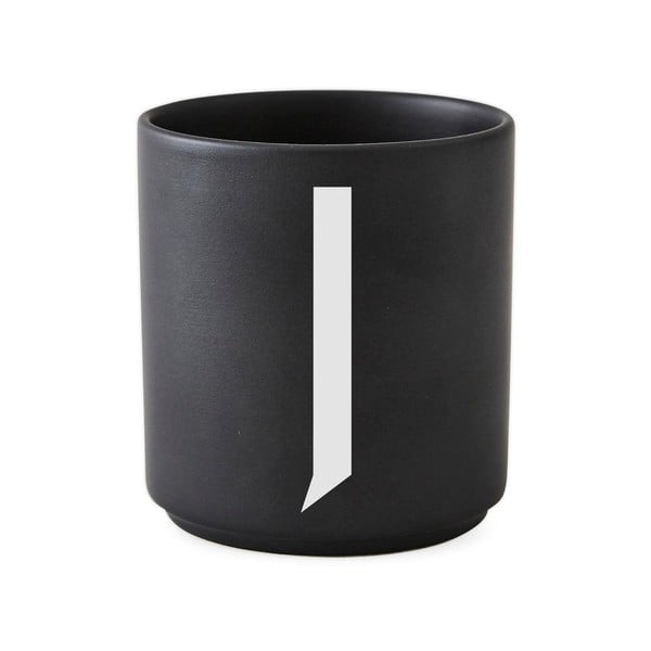 Črna porcelanasta skodelica Design Letters Alphabet J, 250 ml