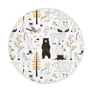 Rumena/bela otroška preproga ø 80 cm Comfort – Mila Home