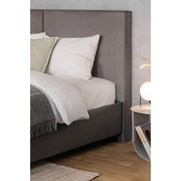 Siva oblazinjena zakonska postelja s prostorom za shranjevanje z letvenim dnom 180x200 cm Myra Bold – Bonami Selection-image-3