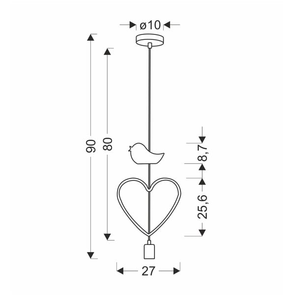 Bela/rožnata otroška svetilka s kovinskim senčnikom Single – Candellux Lighting-image-2