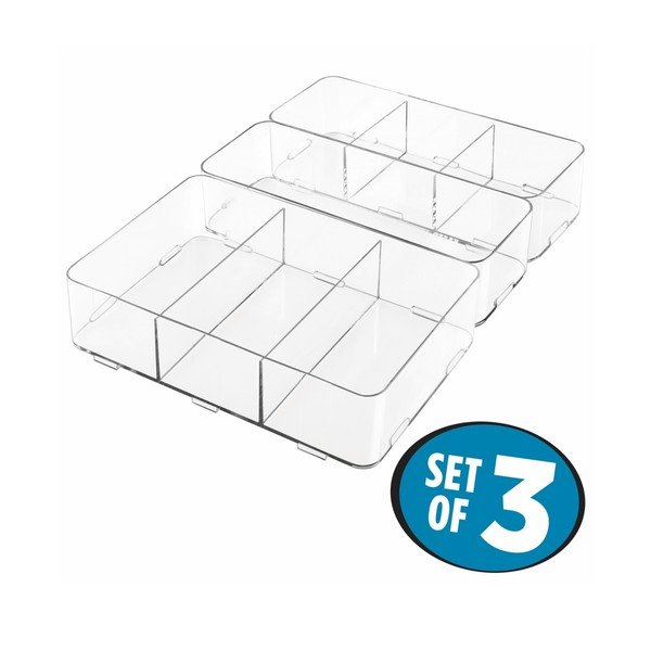 Komplet 3 organizatorjev InterDesign Clarity Interlocking Organizers-image-2