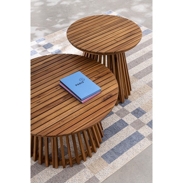 Okrogla vrtna mizica iz masivne akacije ø 50 cm Rodano – Bizzotto-image-1