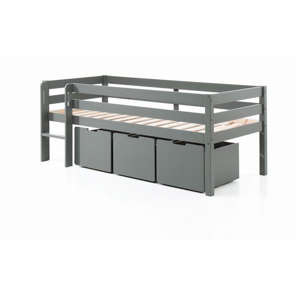 Sivi otroški predali za pod posteljo 3 ks Pino – Vipack-image-1