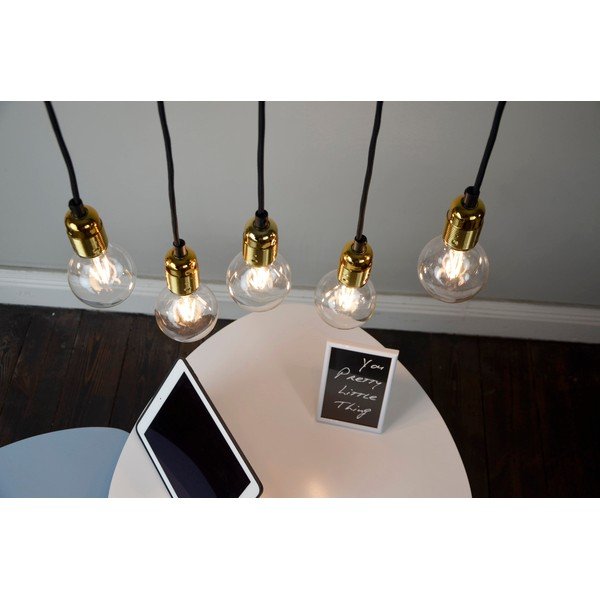 Črna peterna viseča svetilka z detajli v zlati barvi Sotto Luce Uno-image-2