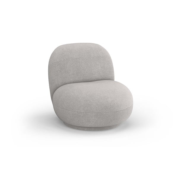 Svetlo siv fotelj iz tkanine bouclé Chuck – Micadoni Home