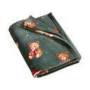 Temno zelena odeja z božičnim motivom 170x130 cm Christmas Tartan Teddy Bear – Catherine Lansfield