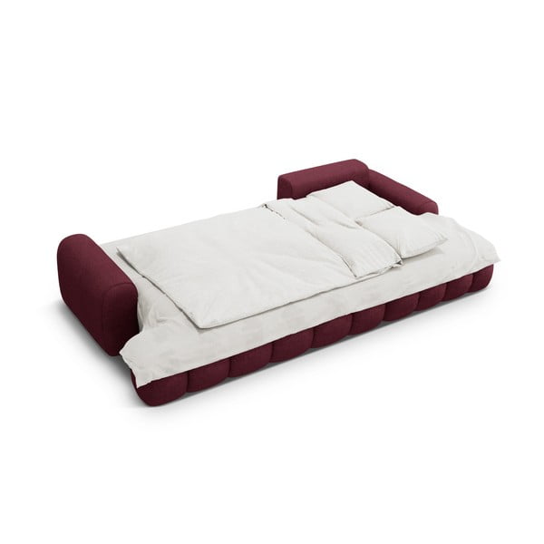 Bordo rdeča raztegljiva/s prostorom za shranjevanje kotna sedežna garnitura (desni kot/z ležalnikom) Linz – Cosmopolitan Design-image-4