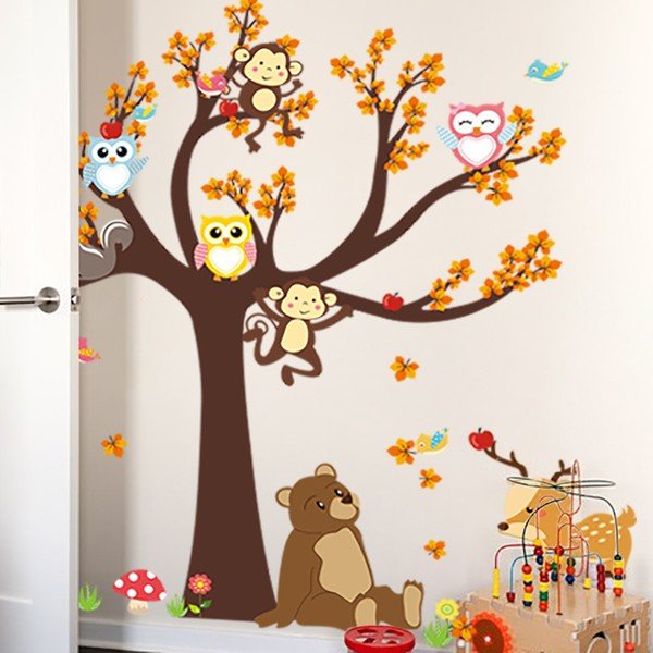Stenska nalepka  Ambiance Tree with Animals-image-1