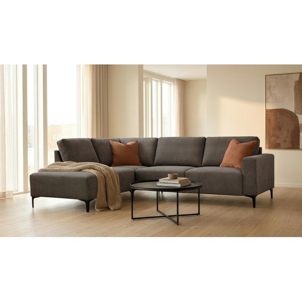 Antracitno siva kotna sedežna garnitura iz šenilje (levi kot/v obliki črke L) Fabian – Scandic-image-1