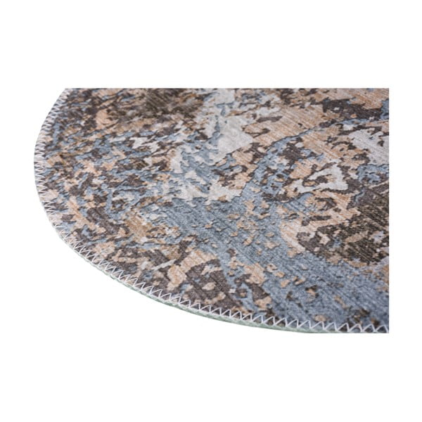 Svetlo modra/svetlo rjava pralna okrogla preproga ø 120 cm Sandstorm – Vitaus-image-2