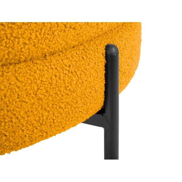 Oker rumen fotelj iz tkanine bouclé Noble – Leitmotiv-image-1