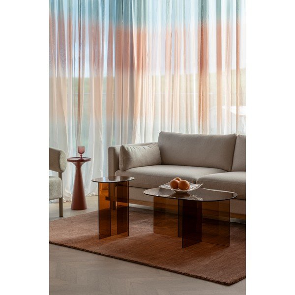 Rjava steklena klubska mizica 60x80 cm Linea – Zuiver-image-4