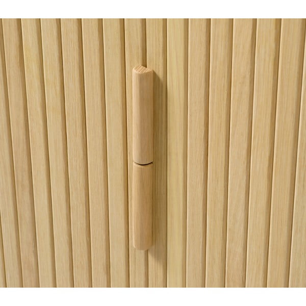 Omarica v hrastovem dekorju z drsnimi vrati v naravni barvi 113x90 cm Cavo – Unique Furniture-image-1