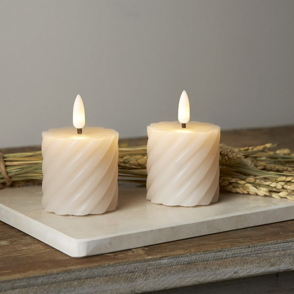 LED sveče v kompletu 2 ks (višina 7,5 cm) Flamme Swirl – Star Trading-image-1