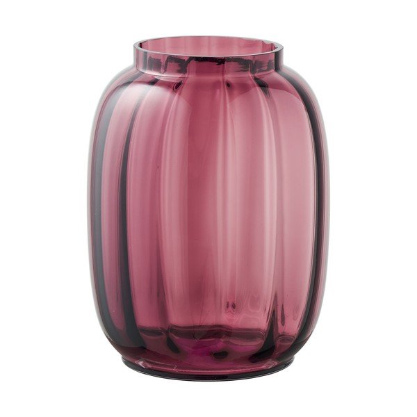 Rdeča steklena ročno izdelana vaza (višina 21 cm) – House Nordic