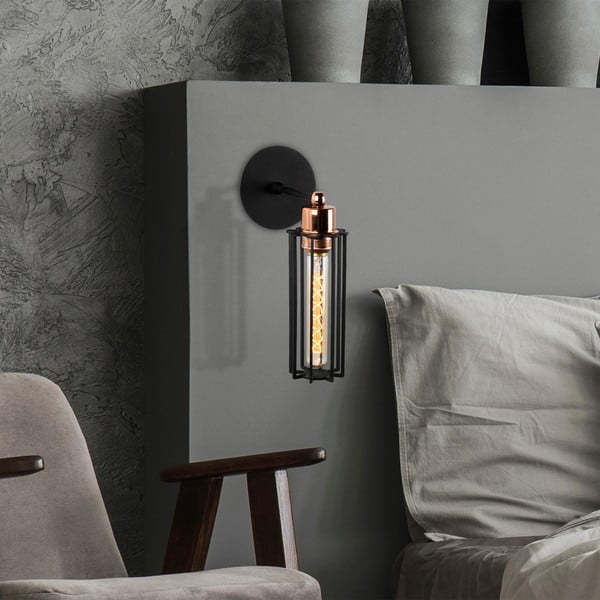 Črna stenska svetilka ø 8 cm Likya – Opviq lights-image-2