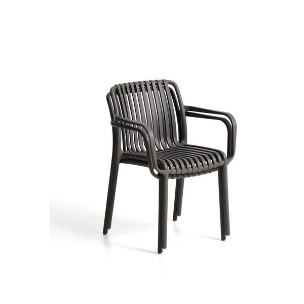 Temno siv plastičen vrtni stol Isabellini – Kave Home-image-3