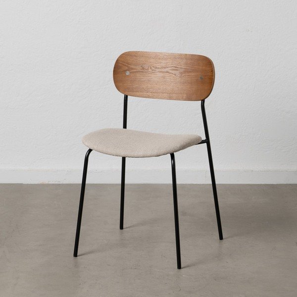 Rjavo-kremno beli jedilni stoli v kompletu 4 ks Moe – Ixia-image-1