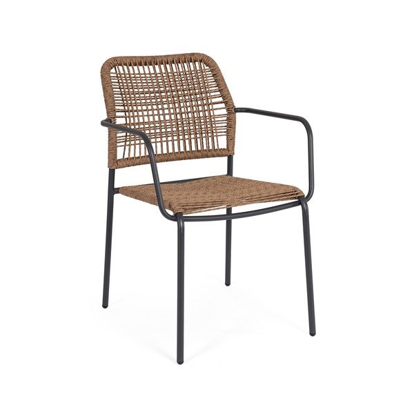 Kovinski vrtni stol v temno sivi in naravni barvi Jable – Bizzotto