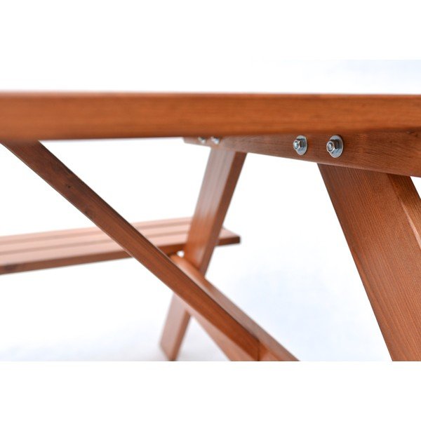 Temno rjava vrtna jedilna garnitura iz masivnega lesa za 4 osebe Piknic – Rojaplast-image-3