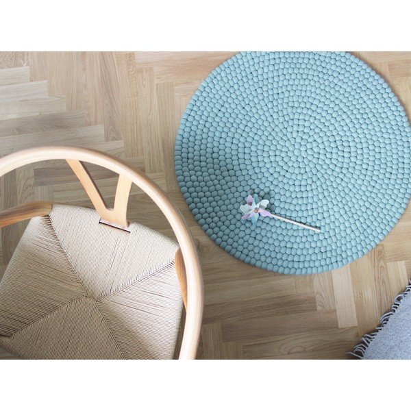 Pastelno modra preproga iz volnenega filca Wooldot Ball Rugs, ⌀ 120 cm-image-2