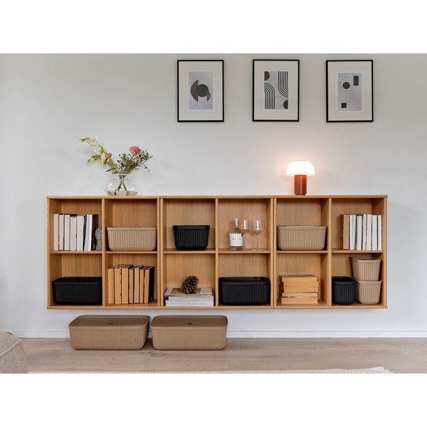 Svetlo rjave škatle za shranjevanje v kompletu 2 ks s pokrovom 48x32x20,5 cm Pulp – Zone-image-1